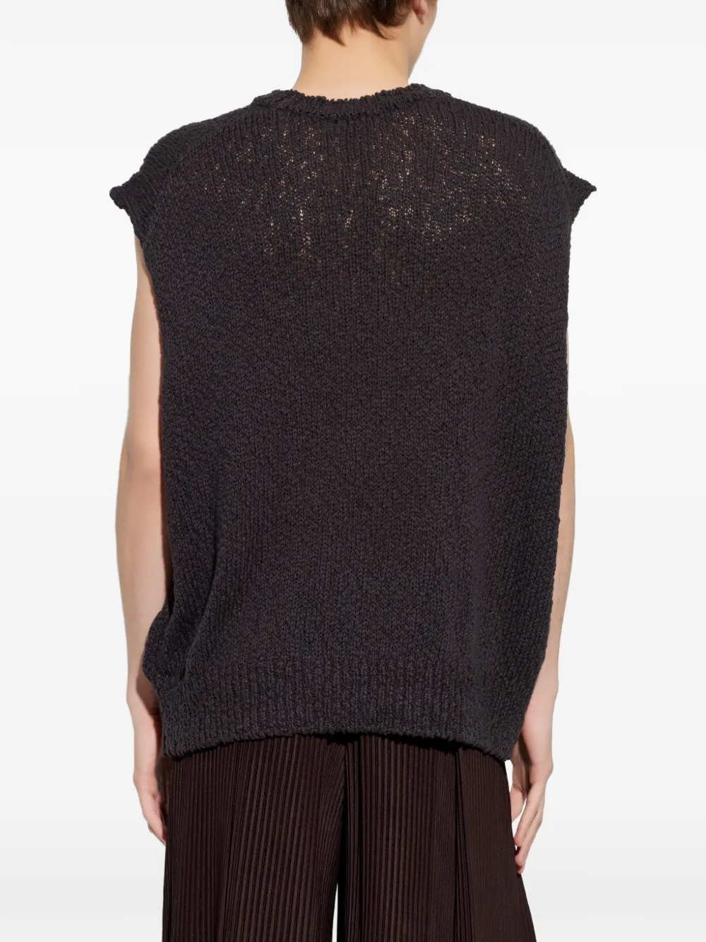 Homme Plissé Issey Miyake Risotto mouwloze trui Bruin