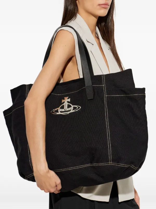 Vivienne Westwood Medium Henry Orb contrast-stitch Tote Bag