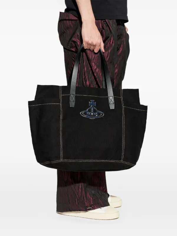 Vivienne Westwood Medium Henry Orb contrast-stitch Tote Bag