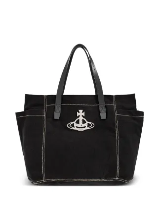 Vivienne Westwood Medium Henry Orb contrast-stitch Tote Bag
