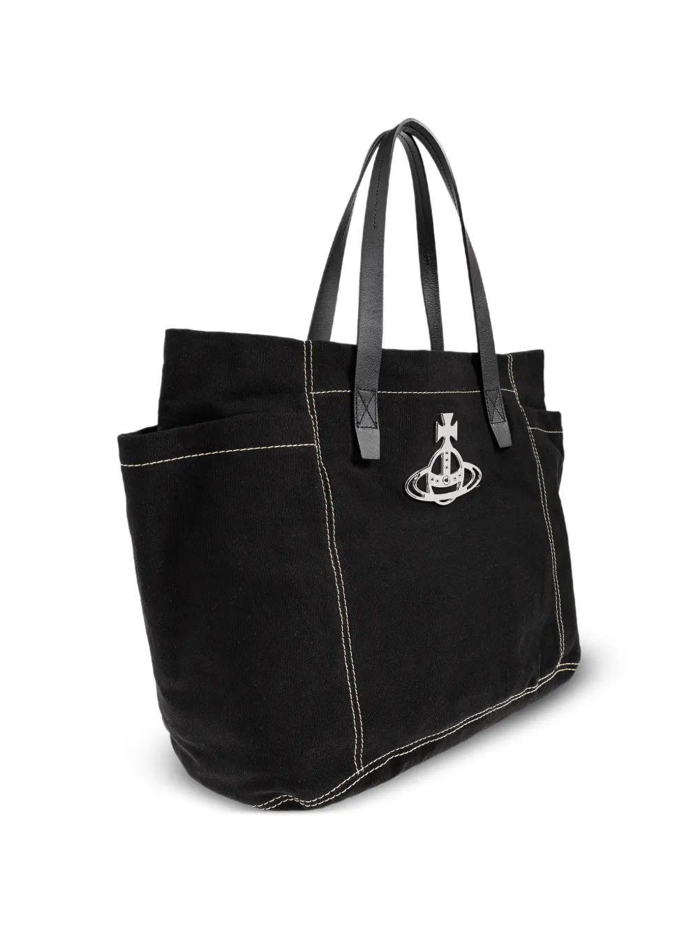 Vivienne Westwood Medium Henry Orb contrast-stitch Tote Bag