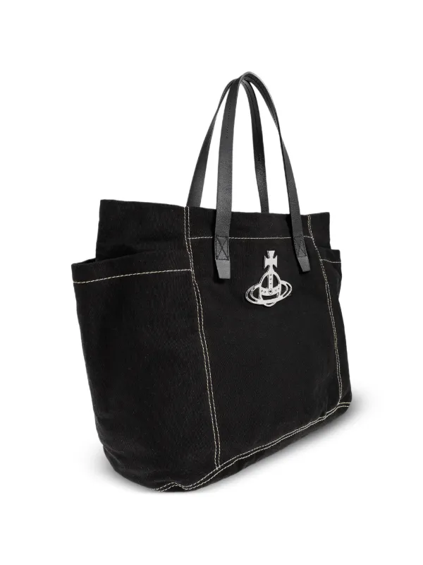 Vivienne Westwood Medium Henry Orb contrast-stitch Tote Bag