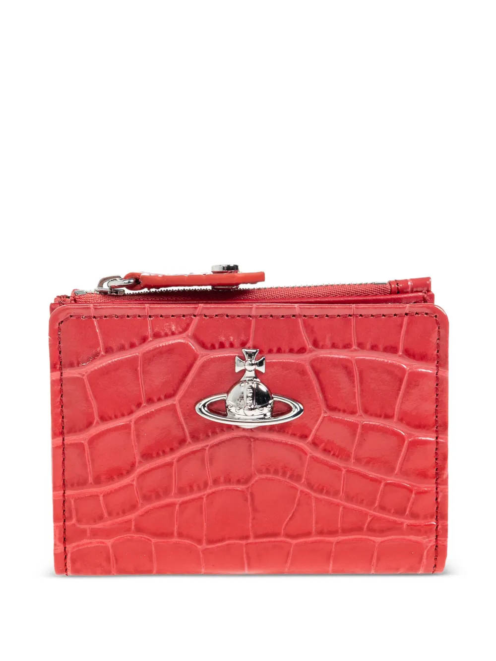 Vivienne Westwood Orb croc-effect wallet - Rosso