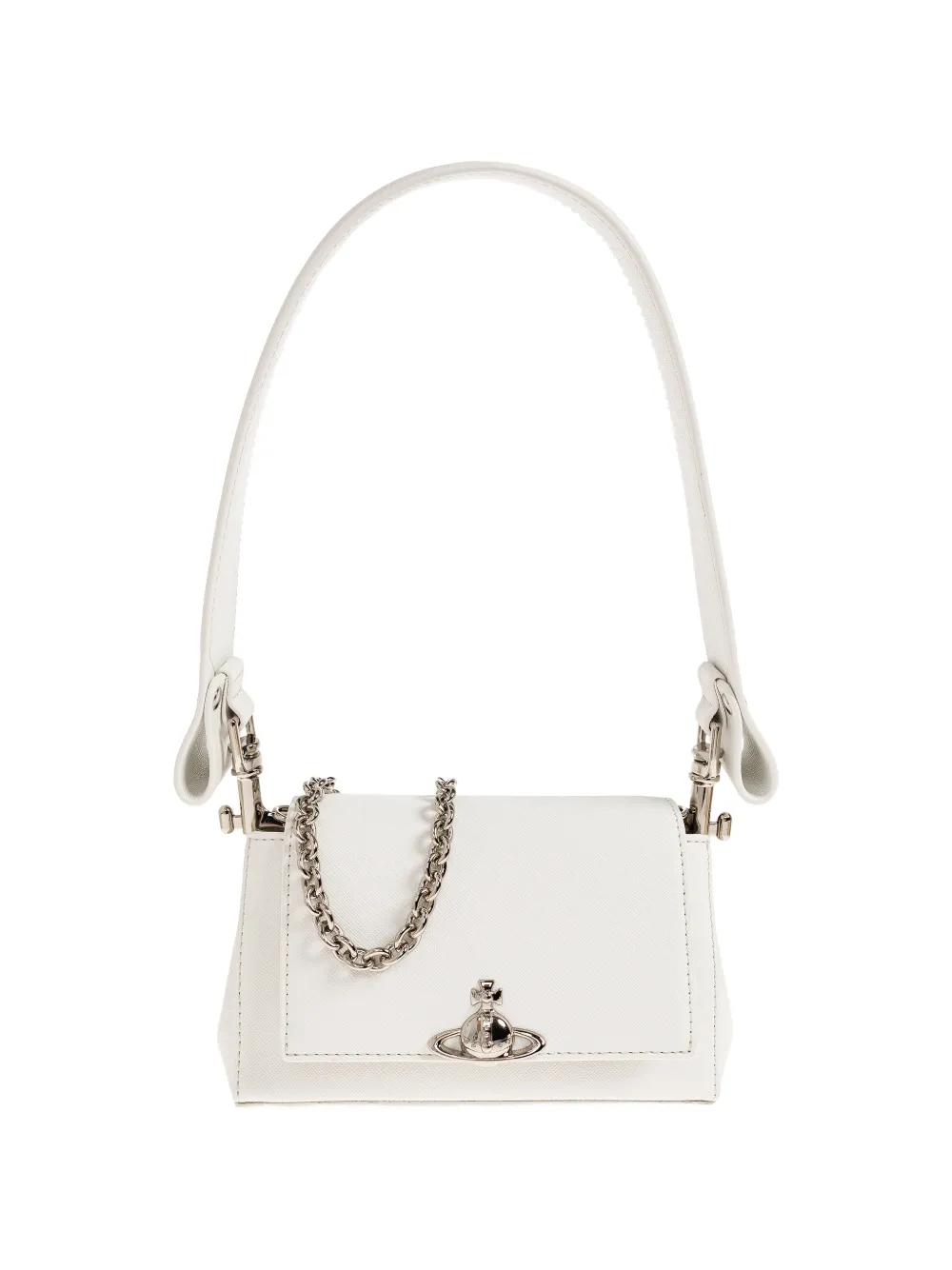 Vivienne Westwood medium Hazel Orb-plaque chain-link shoulder bag - Bianco