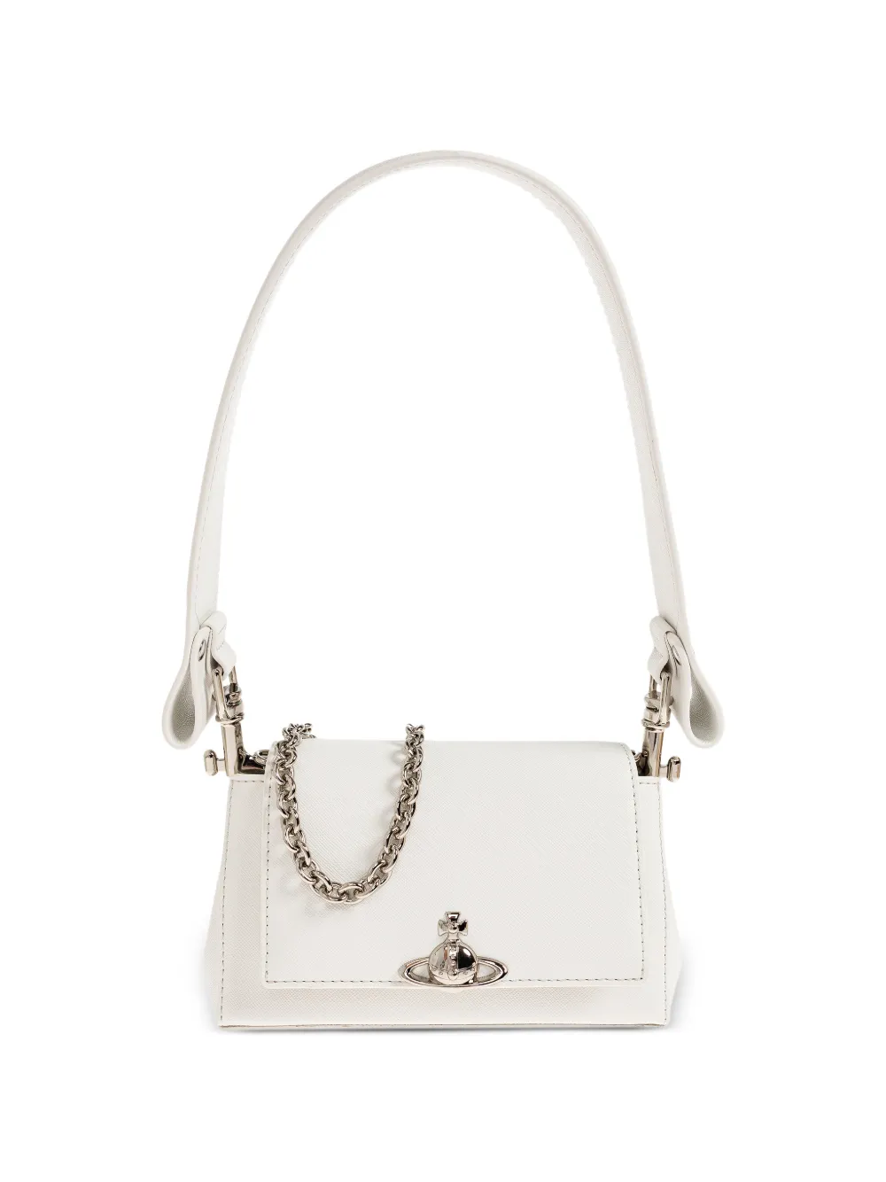 Vivienne Westwood medium Hazel Orb-plaque chain-link shoulder bag - Bianco