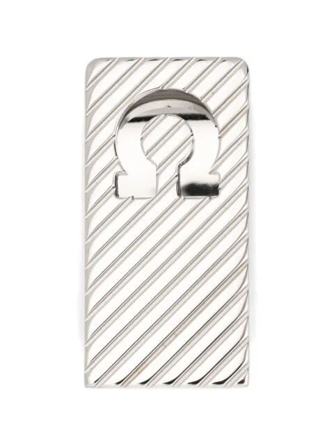 Ferragamo Gancini-logo striped tie clip