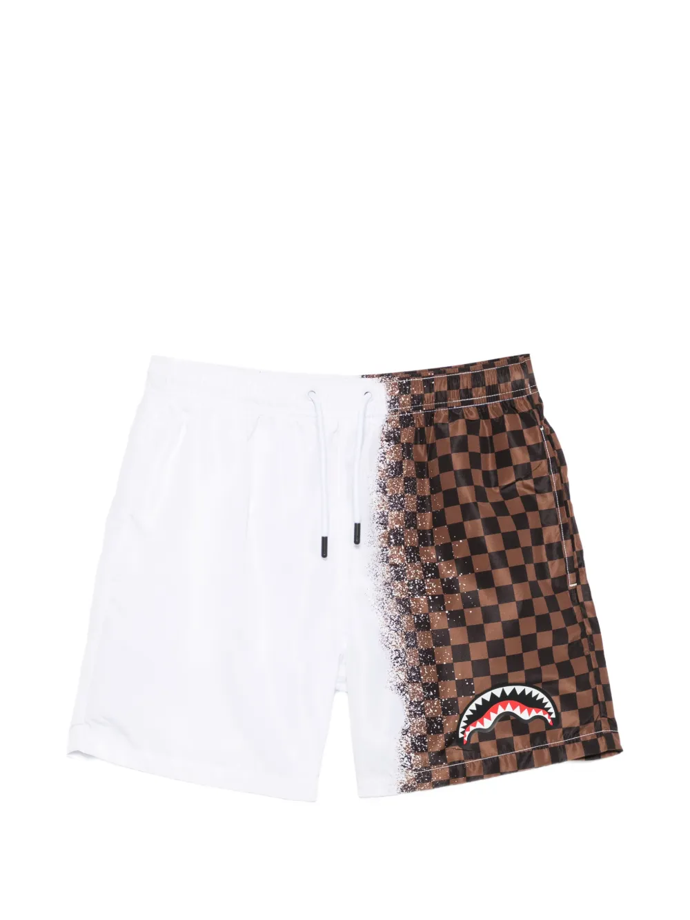 Sprayground checkerboard-print swim shorts - Bianco