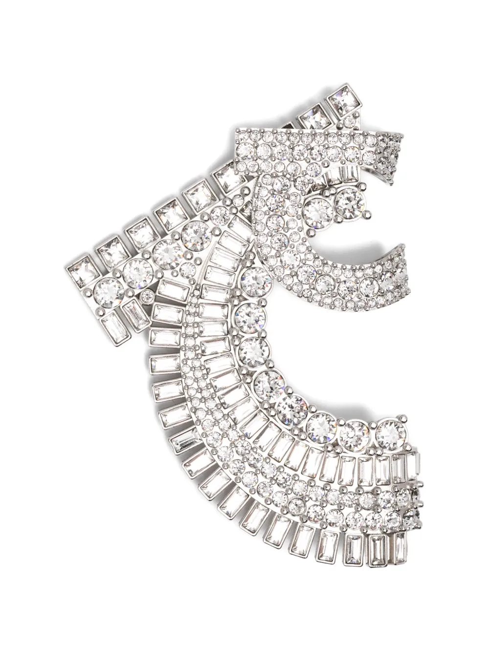 Ferragamo crystal-embellished brooch - Silber