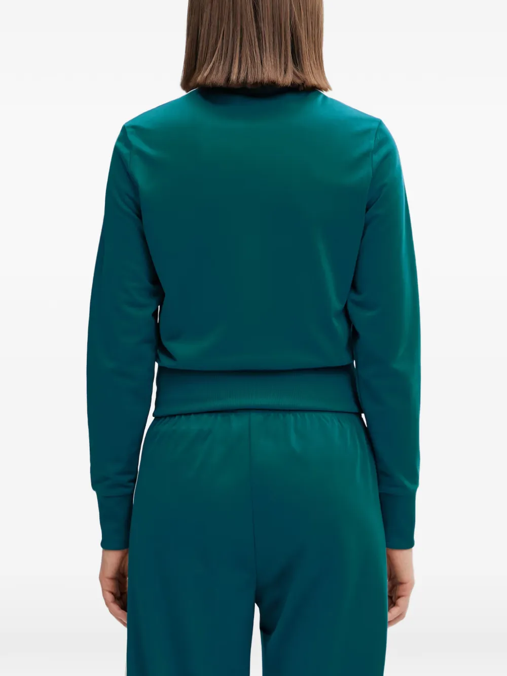 adidas Firebird logo-embroidered side-stripe zip-up sweatshirt Groen