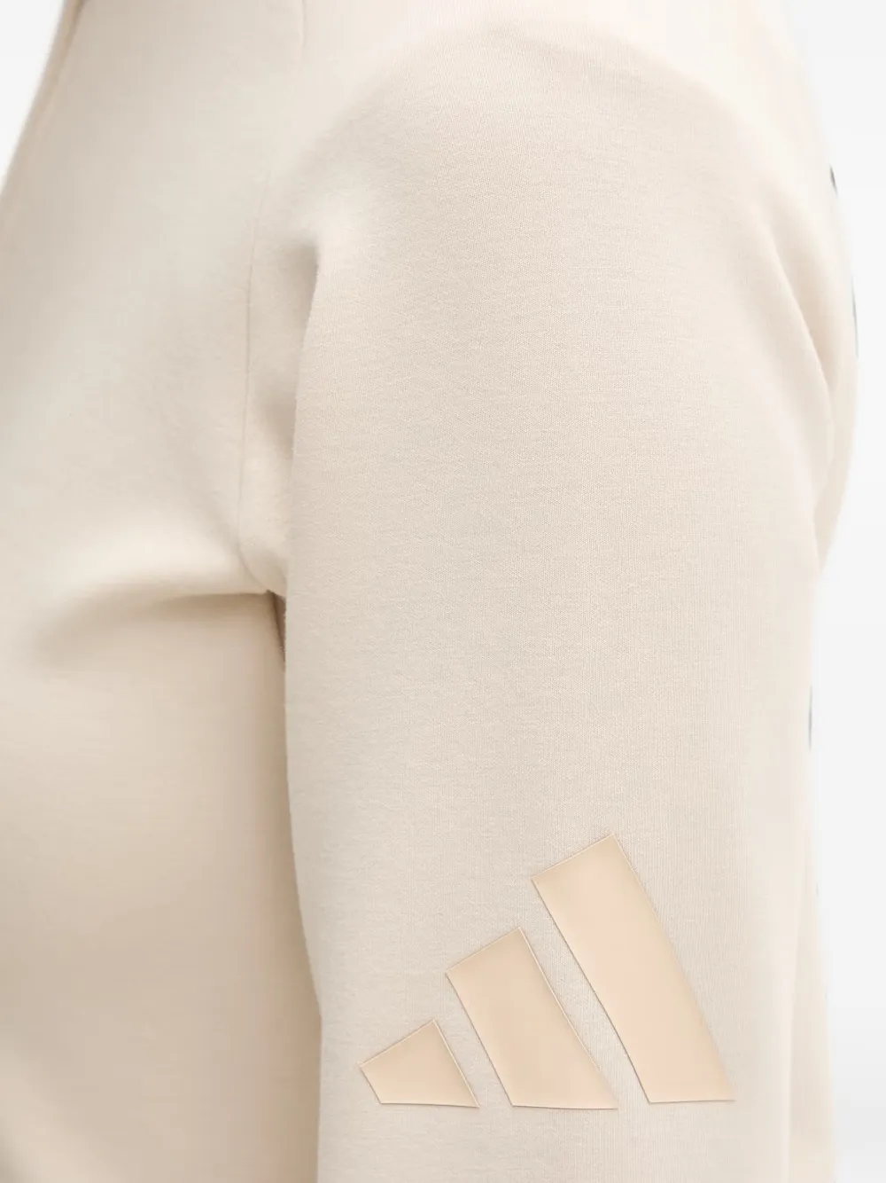 adidas Soft Luz logo-patch zip-up sweatshirt Beige