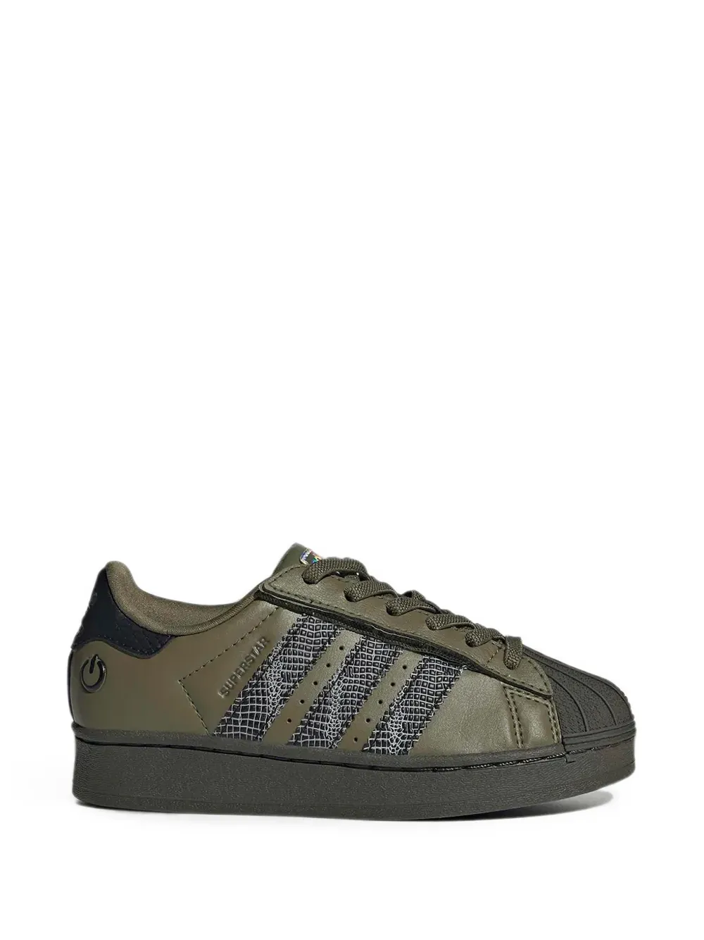 adidas Kids Superstar snakeskin-effect sneakers - Verde