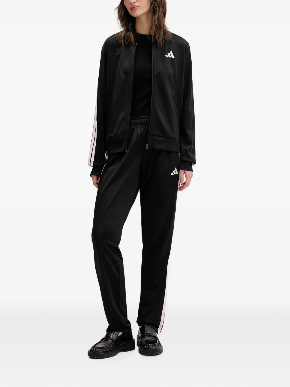adidas side-stripe tracksuit set - Nero