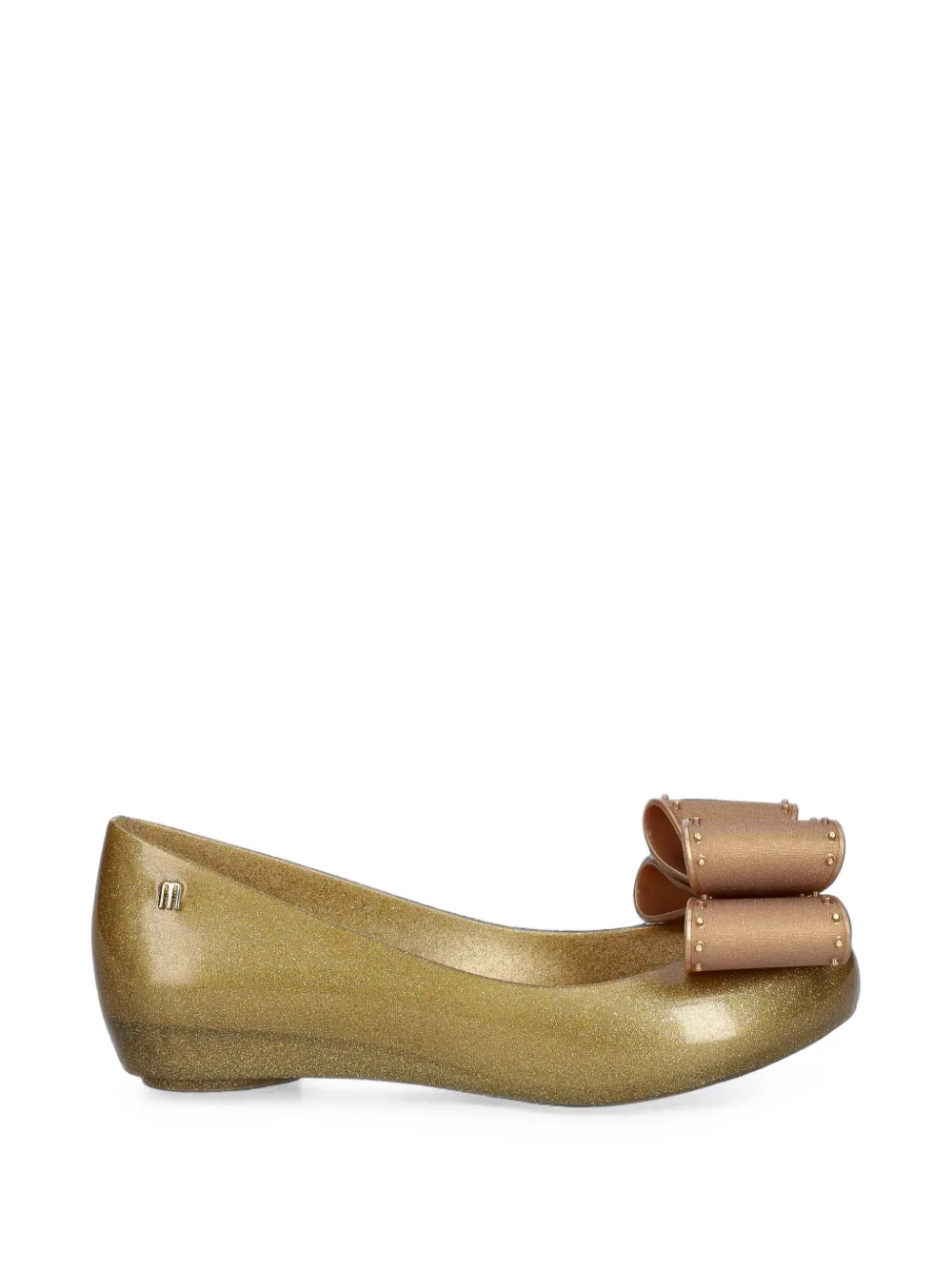 Melissa glitter-detail bow-embellished ballet flats