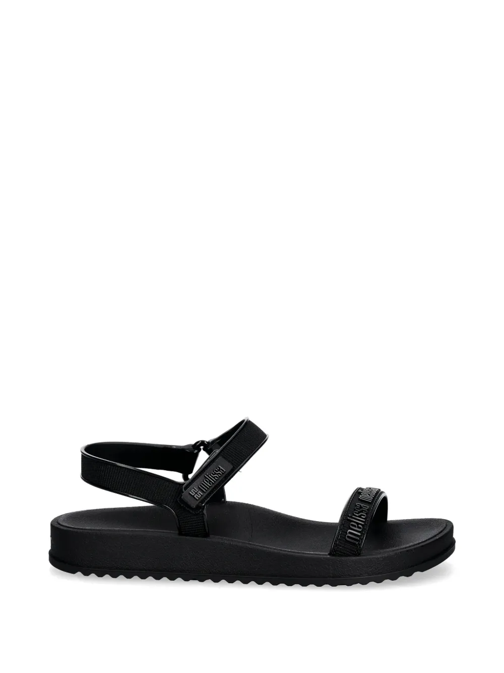 Melissa logo-print touch-strap sandals Zwart