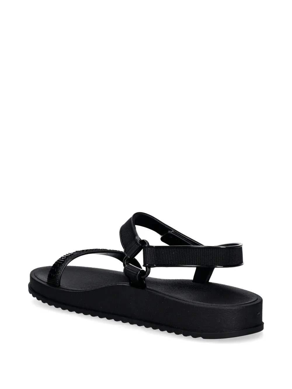 Melissa logo-print touch-strap sandals Zwart