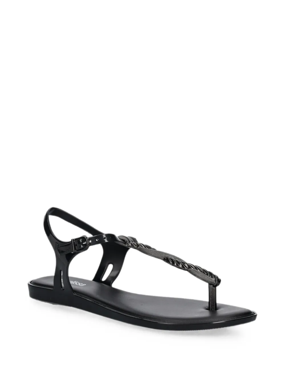Melissa Solar Twist AD sandalen met gevlochten bandje en gespsluiting Zwart