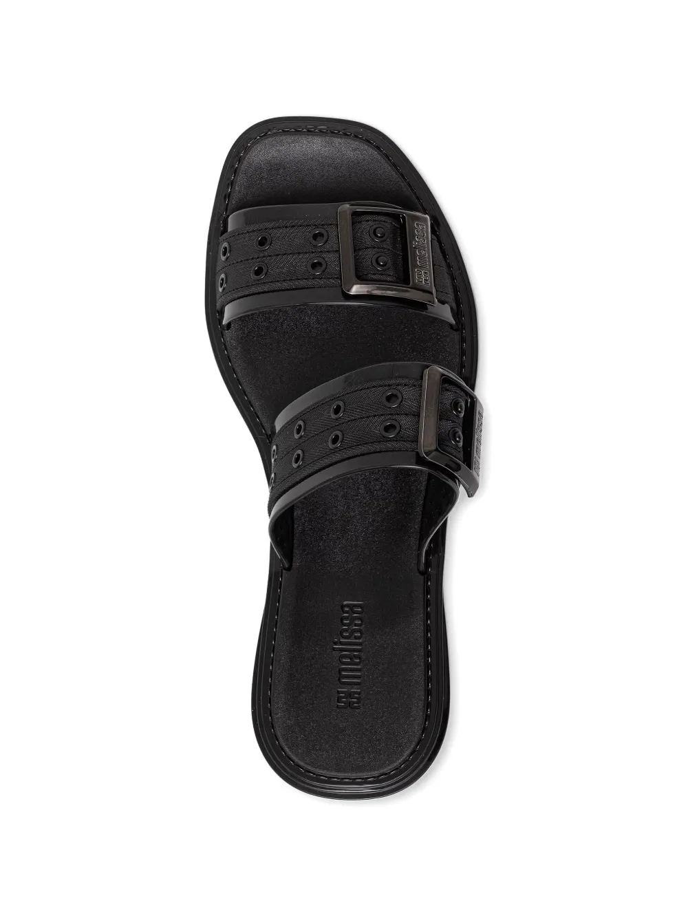 Melissa buckle-fastening eyelet-detail sandals Zwart