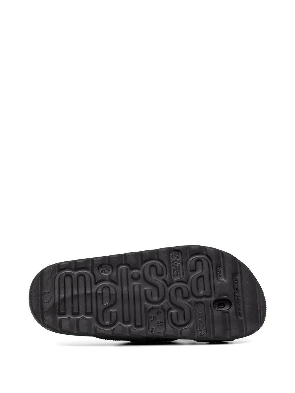 Melissa logo-print crossover-strap slides Zwart