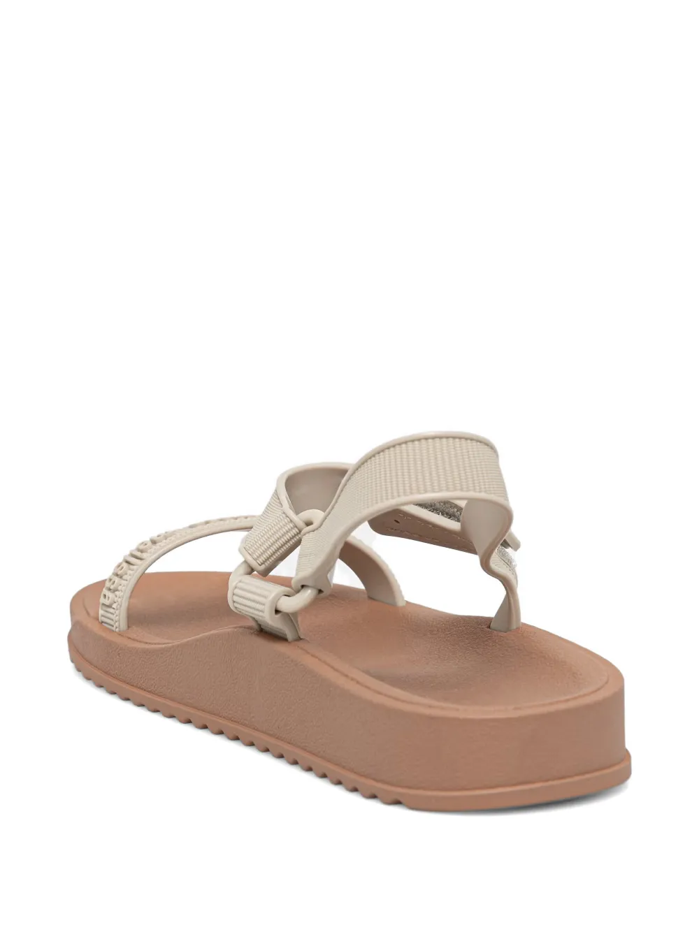 Melissa touch-strap logo-embossed sandals Beige