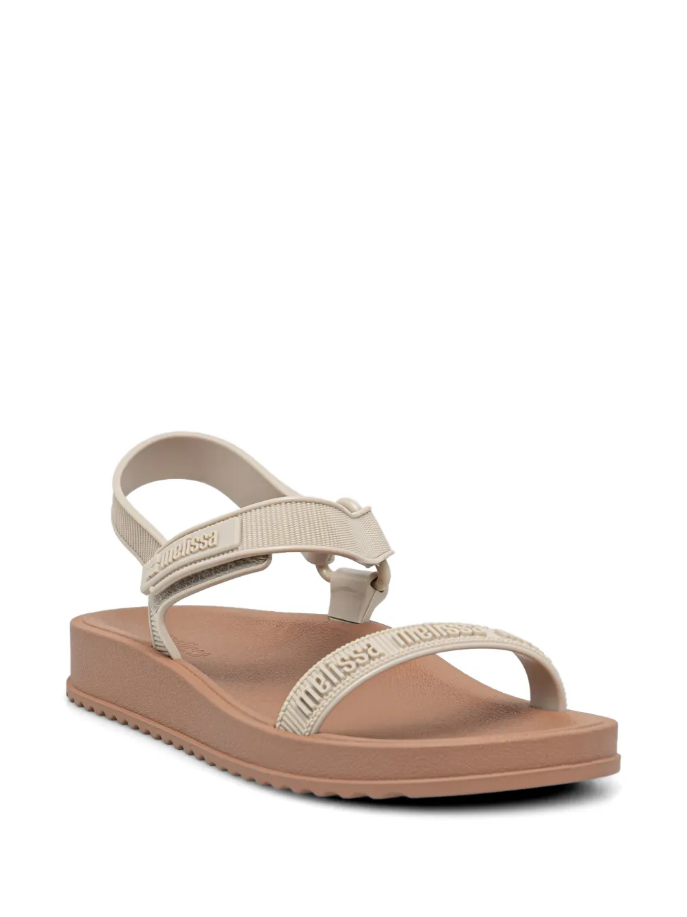 Melissa touch-strap logo-embossed sandals Beige
