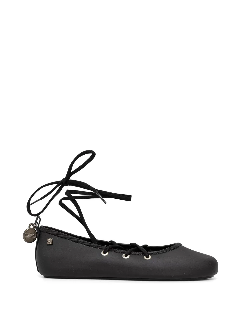 Melissa lace-up ballet flats - Schwarz