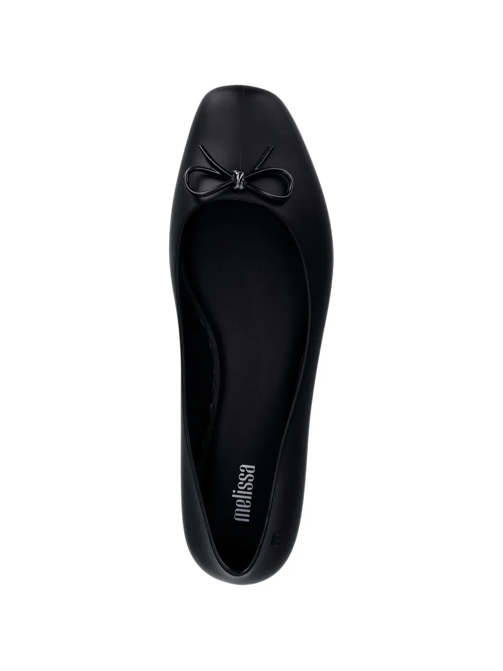 Melissa bow-detail square-toe ballet flats Zwart