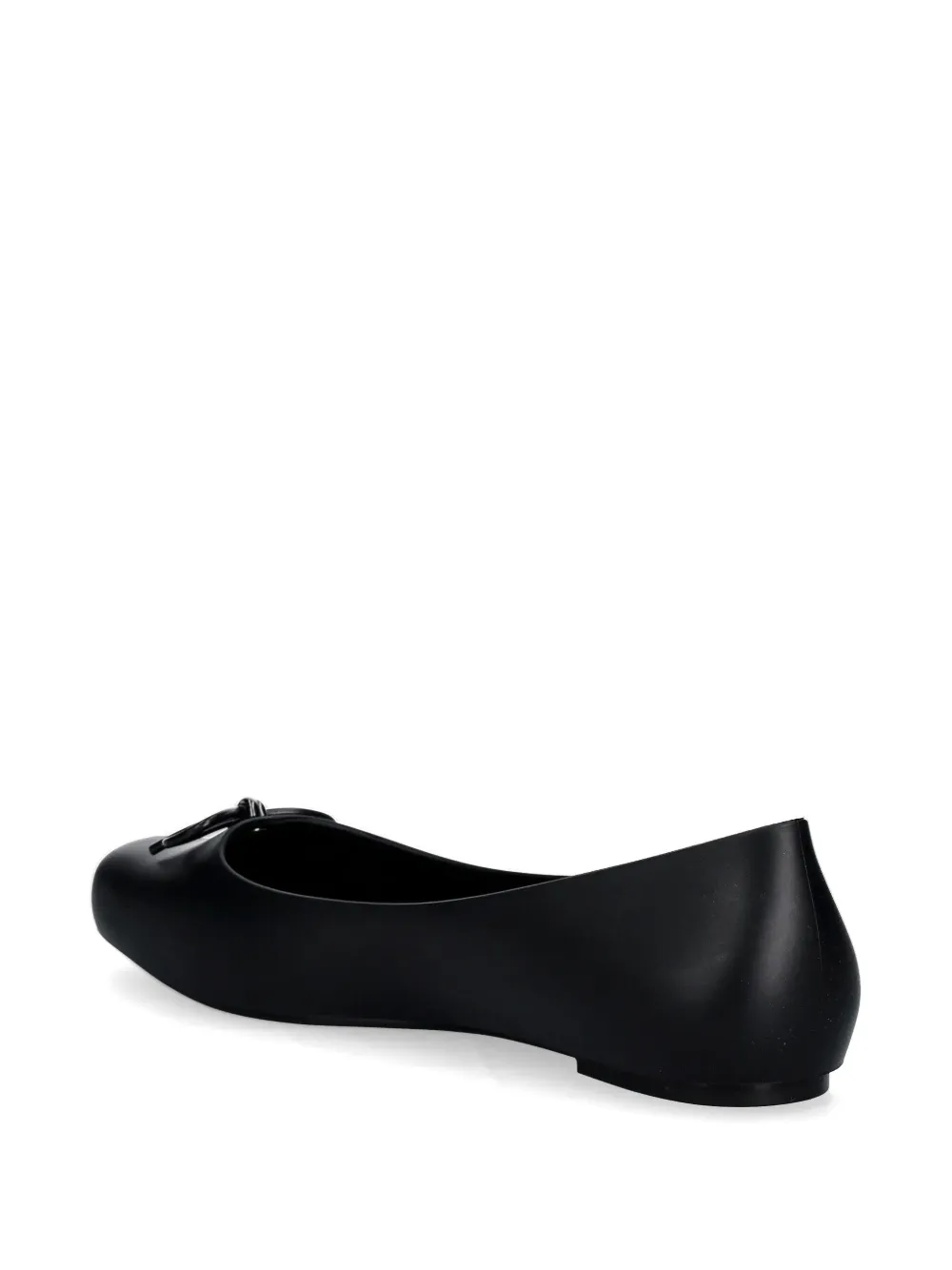 Melissa bow-detail square-toe ballet flats Zwart