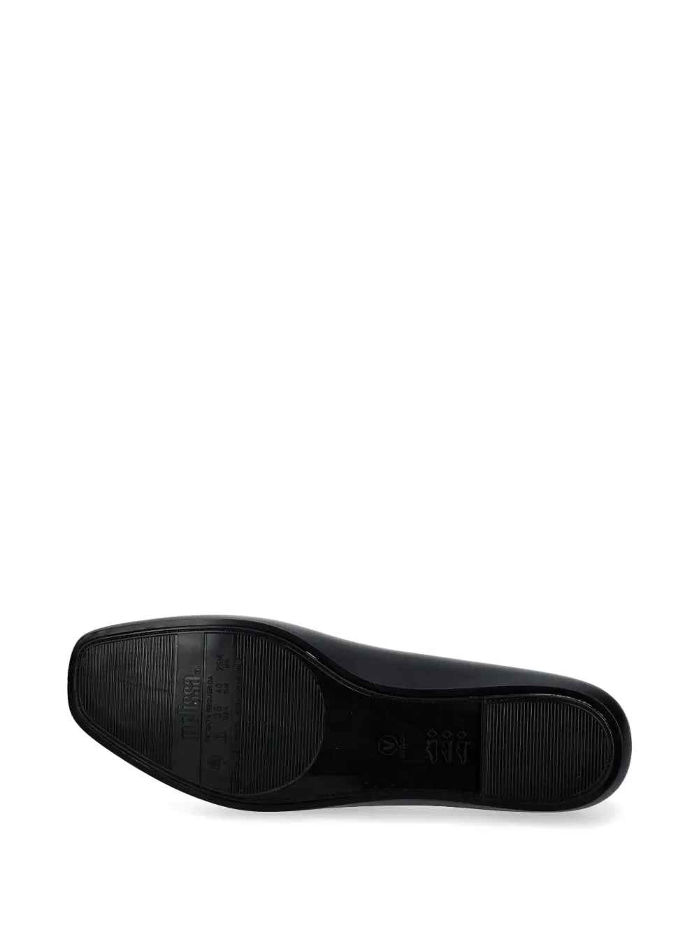 Melissa bow-detail square-toe ballet flats Zwart