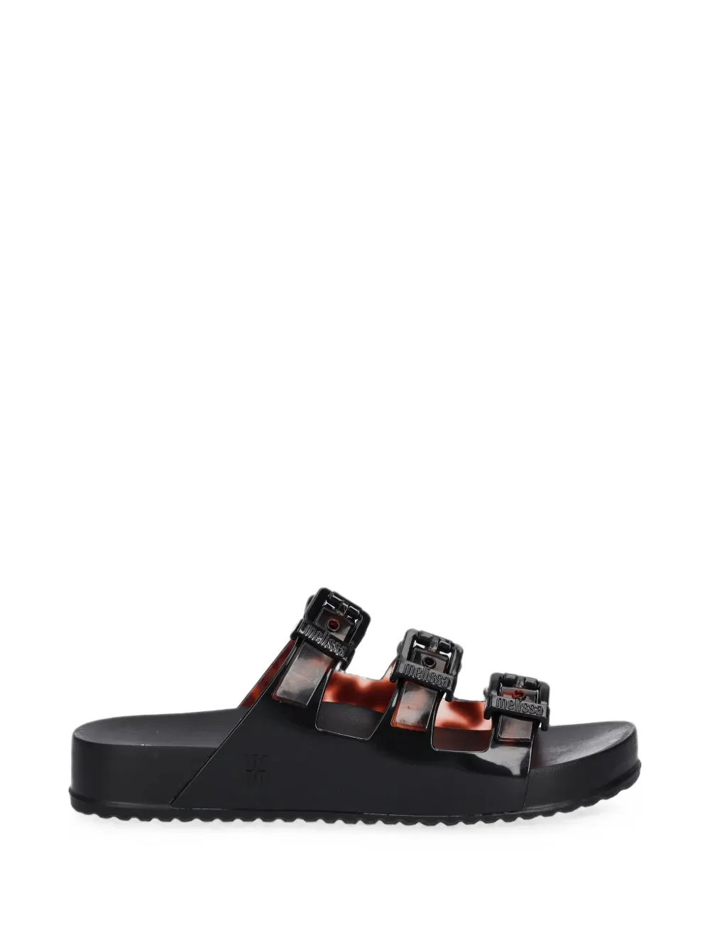 Melissa Cozy triple buckle-strap slides