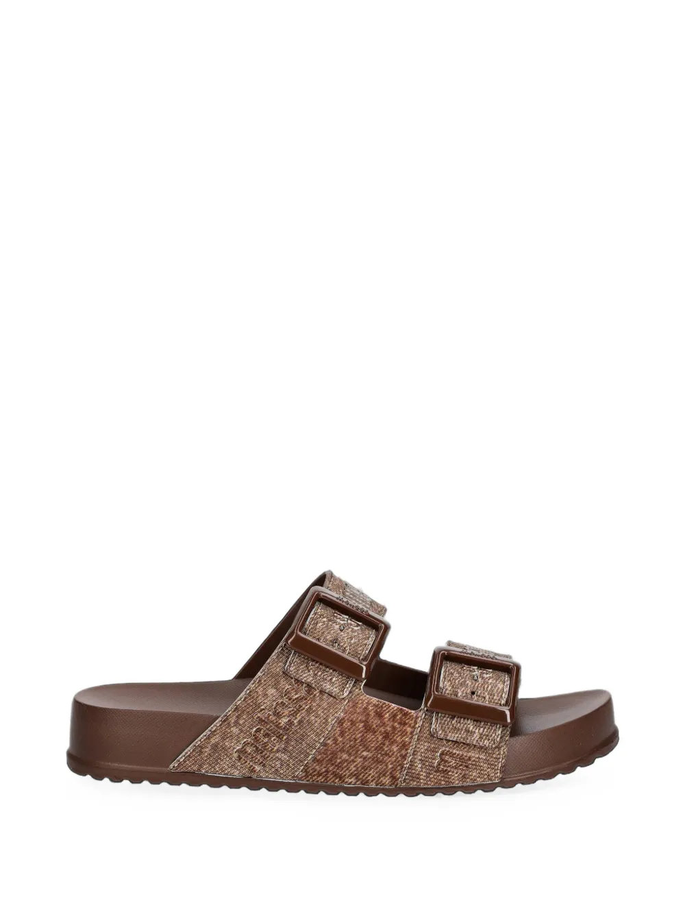 Melissa Cozy M Buckle-fastening Slides In Brown