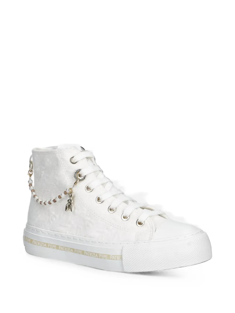 Patrizia Pepe charm-embellished high-top sneakers Wit