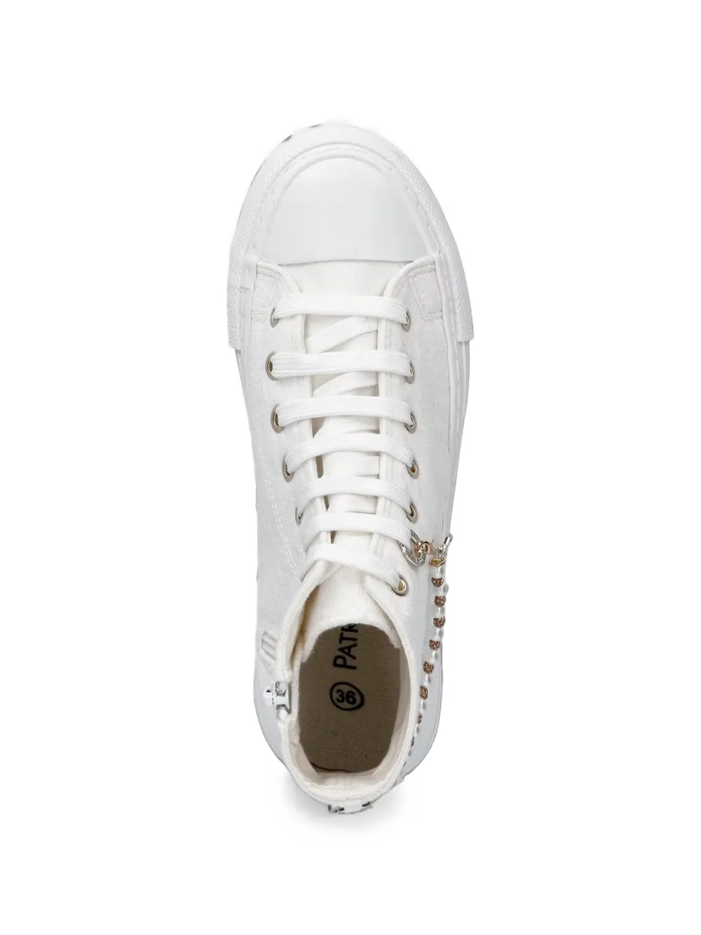 Patrizia Pepe girl charm-embellished high-top sneakers Wit