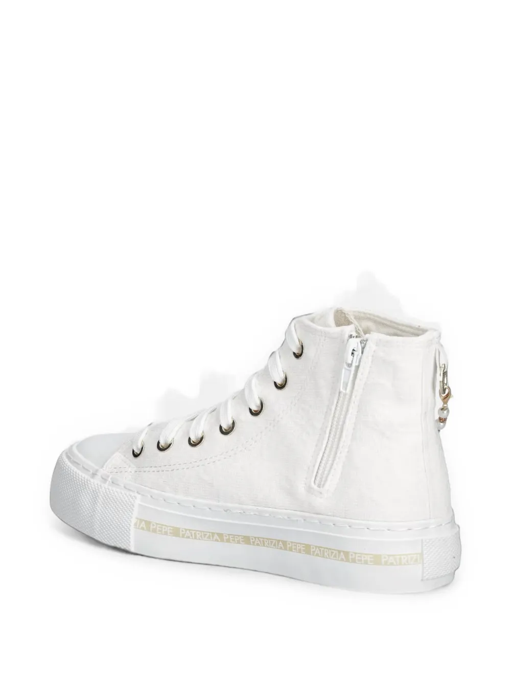 Patrizia Pepe girl charm-embellished high-top sneakers Wit