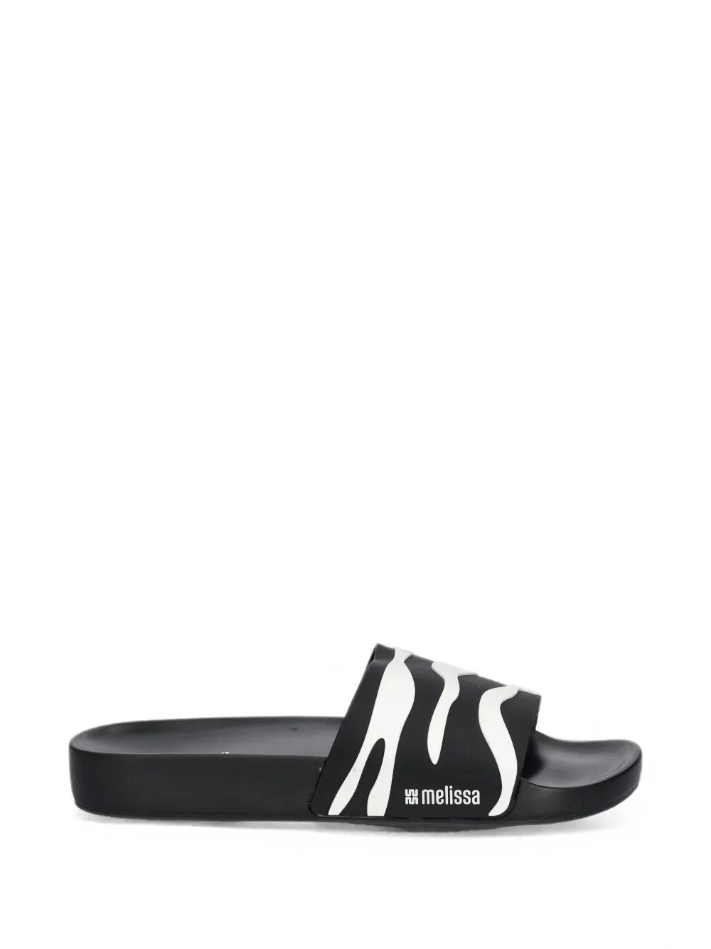 Melissa Zebra-print Slides In Black