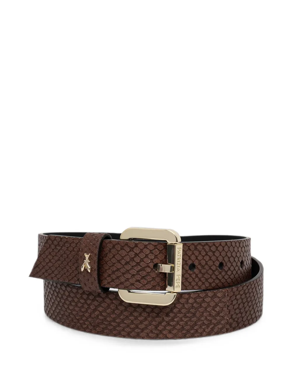 Patrizia Pepe snake-effect Fly belt - Braun
