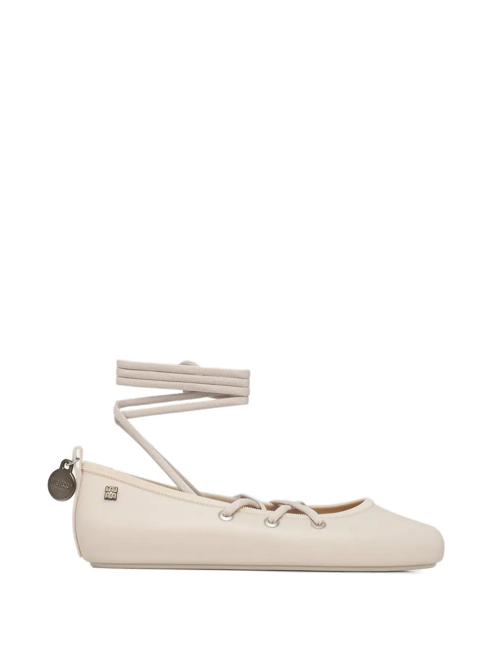 Melissa lace-up ankle-strap ballet flats - Nude