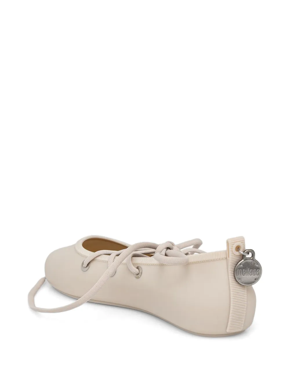Melissa lace-up ankle-strap ballet flats Beige