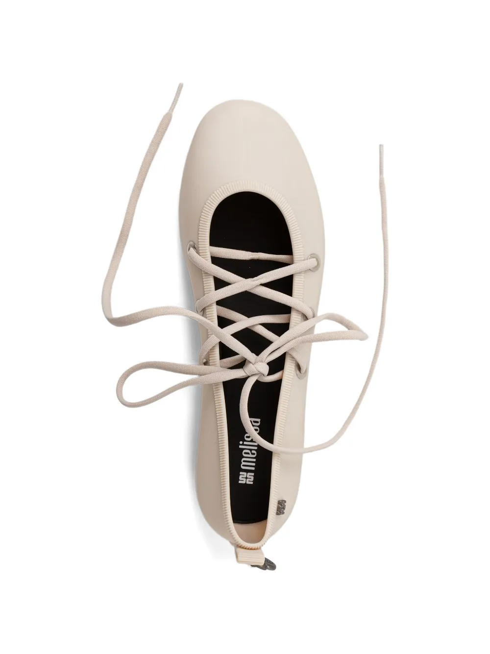 Melissa lace-up ankle-strap ballet flats Beige