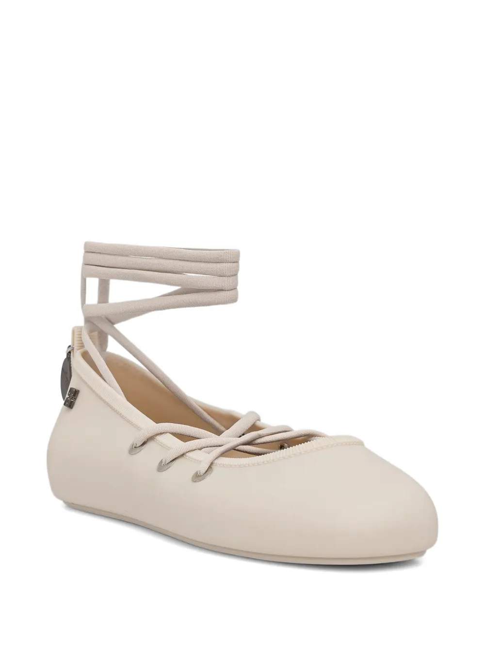 Melissa lace-up ankle-strap ballet flats Beige