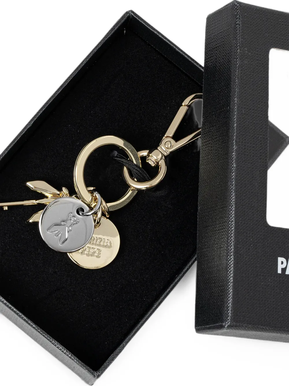 Patrizia Pepe Sleutelhanger met logoplakkaat Goud