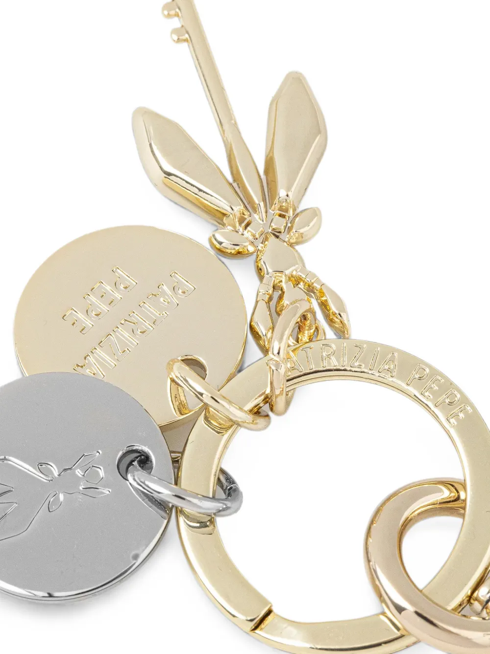 Patrizia Pepe Sleutelhanger met logoplakkaat Goud