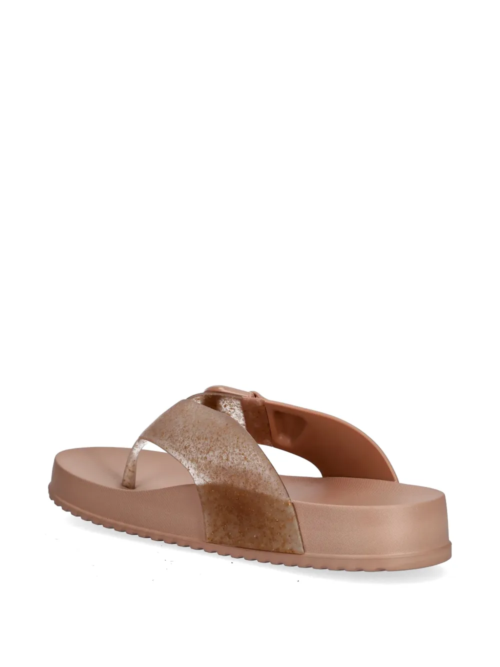 Melissa glitter-effect buckle-detail flip-flops Roze