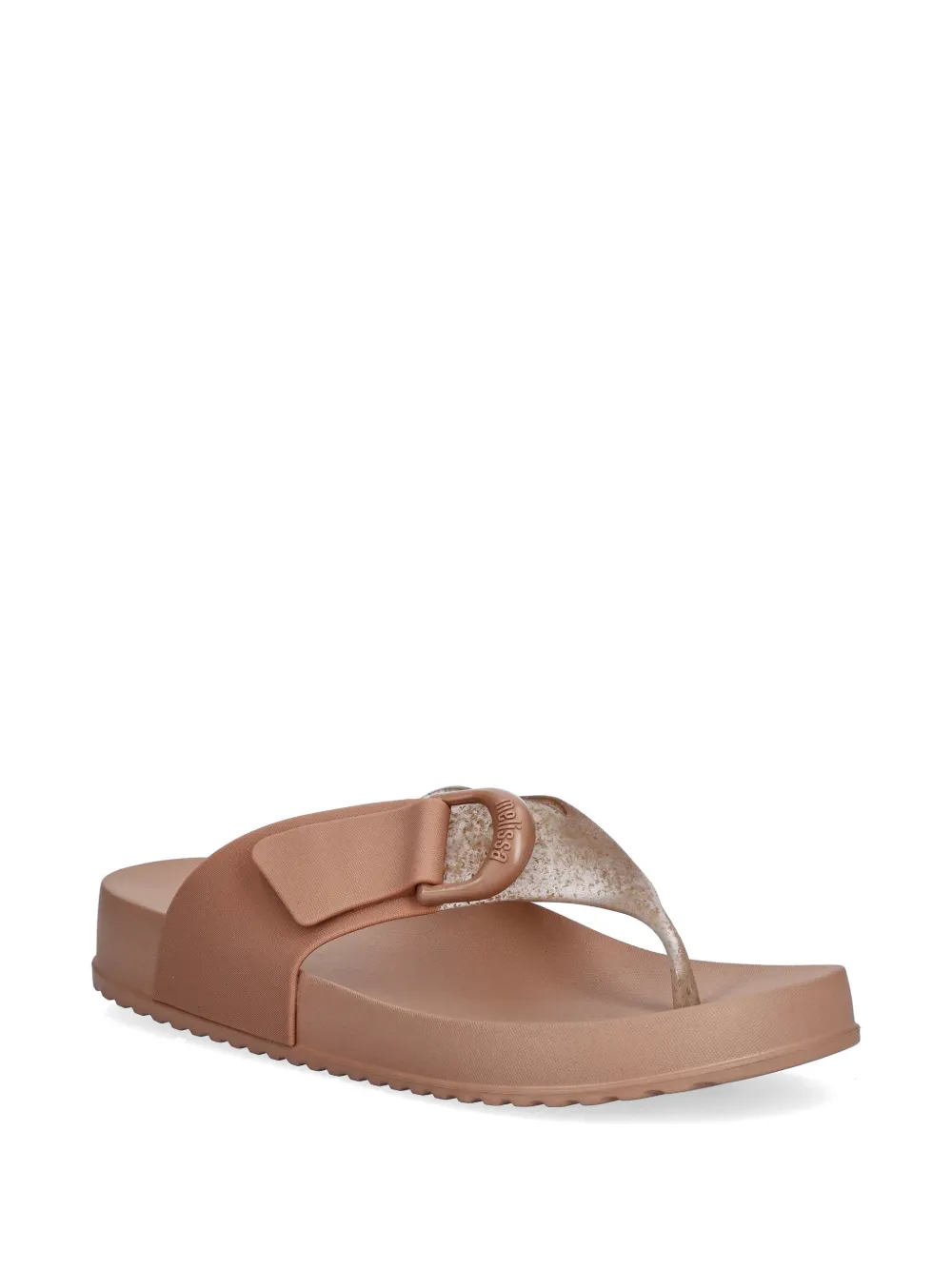 Melissa glitter-effect buckle-detail flip-flops Roze