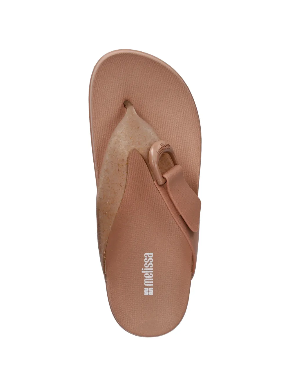 Melissa glitter-effect buckle-detail flip-flops Roze