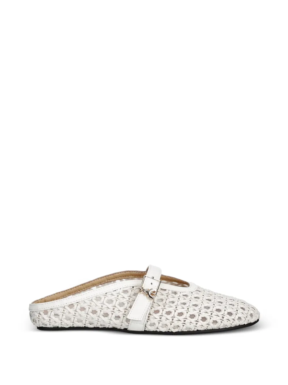 Patrizia Pepe girl woven buckle-strap mules Wit