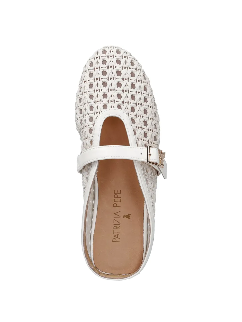 Patrizia Pepe girl woven buckle-strap mules Wit