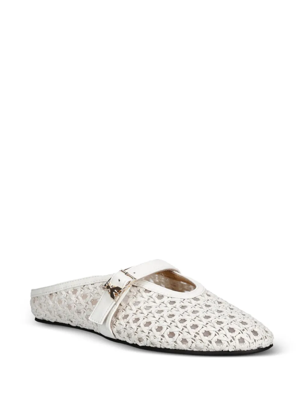 Patrizia Pepe woven buckle-strap mules Wit