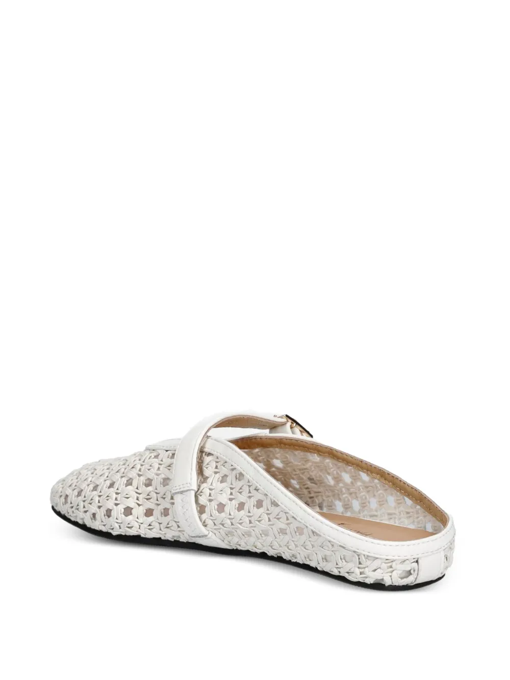 Patrizia Pepe girl woven buckle-strap mules Wit