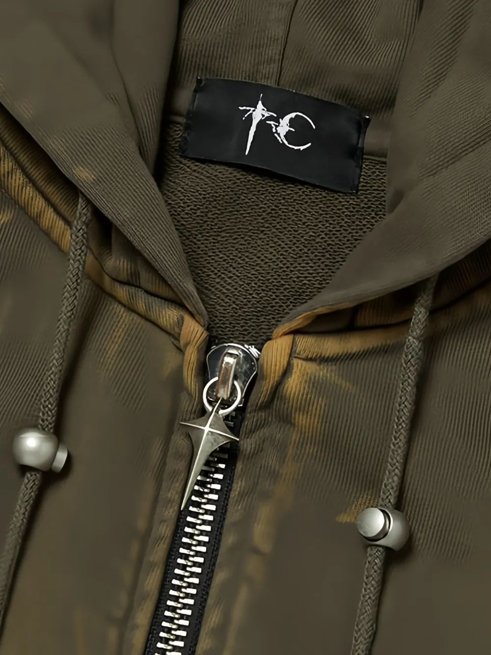 THUG CLUB Hoodie met rits Groen