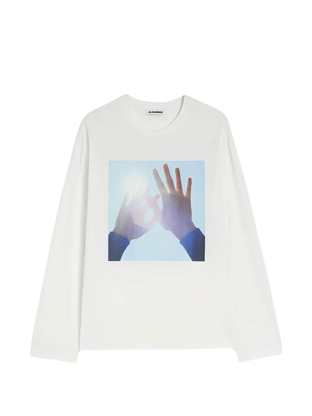 Jil Sander Langarmshirt mit Print - Weiß
